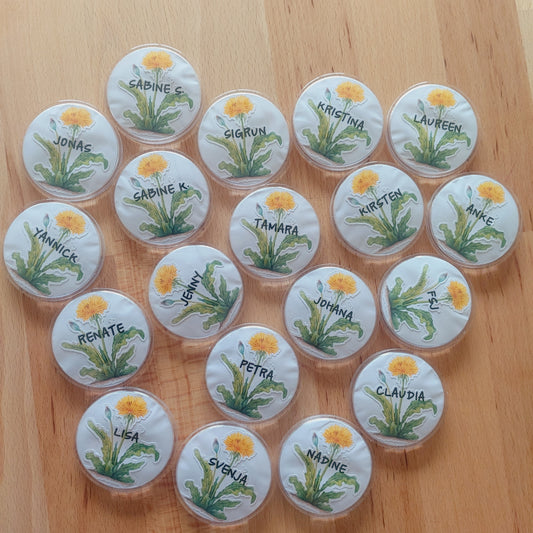Team-Buttons für den Kindegarten Löwenzahn
